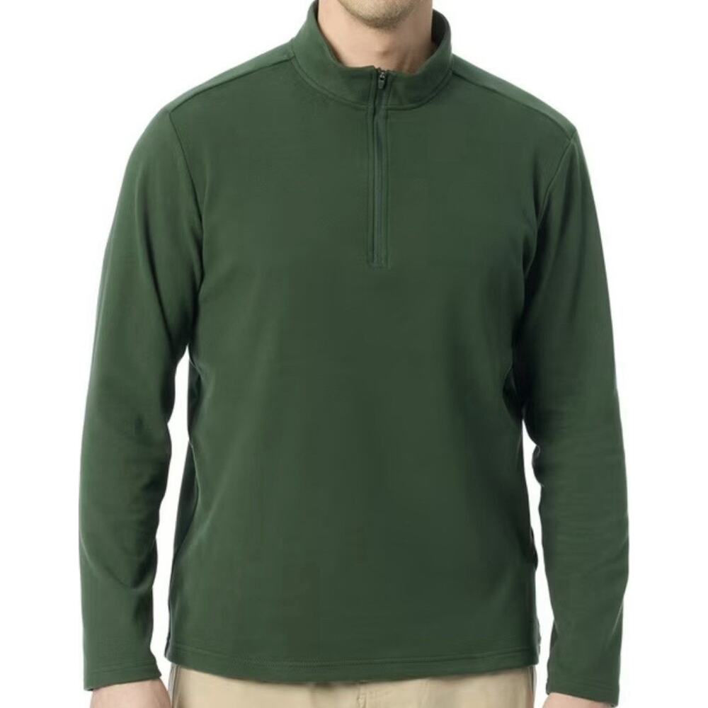 Bass & Co Men's & Big Men's Pro-Sueded Quarter Zip Heathered Pullover, Sizes M
